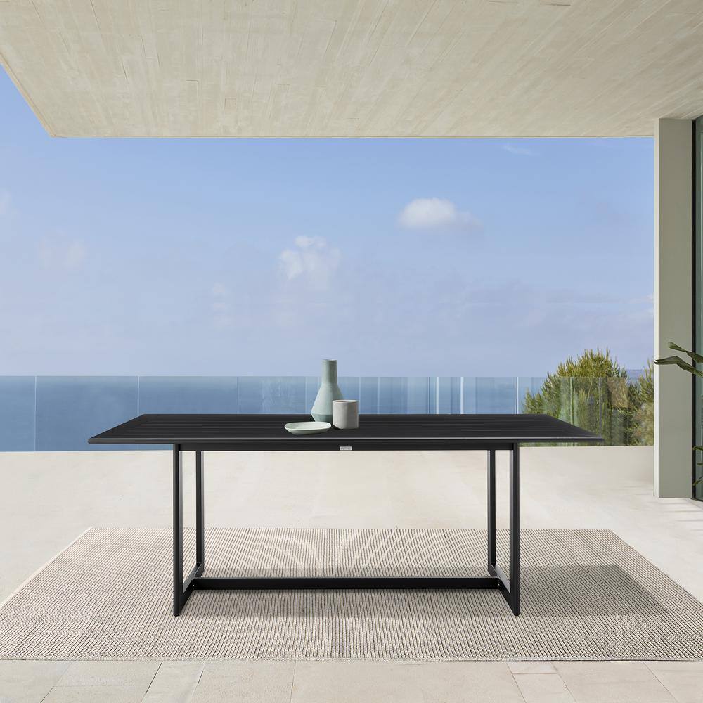 Grand Black Aluminum Rectangular Outdoor Dining Table