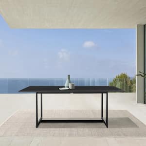 Grand Black Rectangular Aluminum Outdoor Dining Table