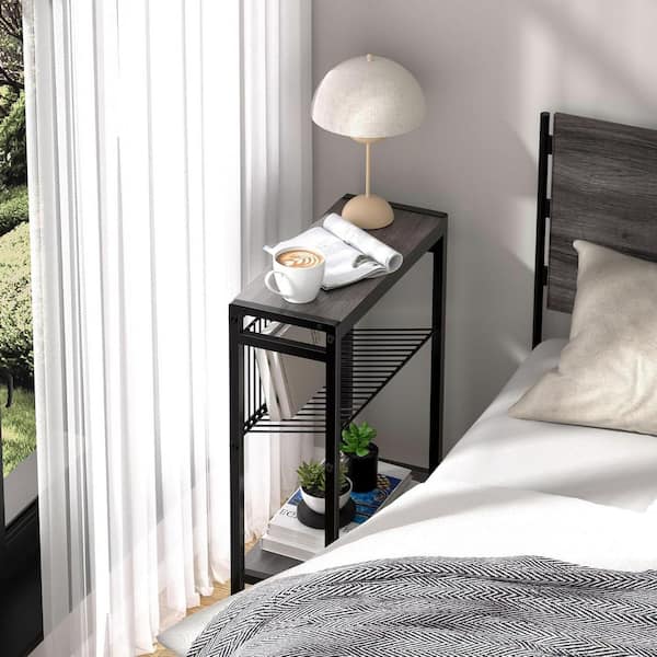 Brown 17 in. x 22.2 in. Wood Freestanding Magazine Rack, (Set of 2