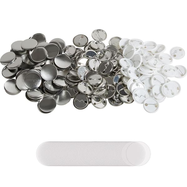 500 Sets 1.25 in. 32mm Pin Back Button Parts DIY Round Button Badge Parts Set Includes Metal Top Plastic/Metal Button