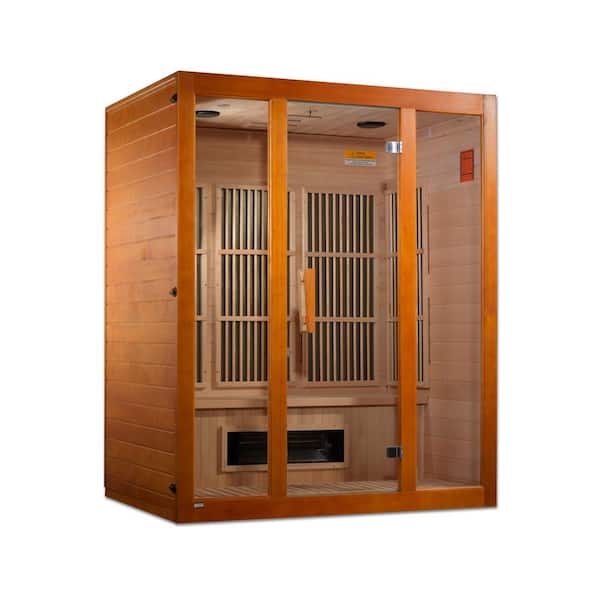 Maxxus Alpine Lifesauna 3-Person Upgraded Infrared Sauna with 7 Dual Tech Infrared Heaters and Chromotherapy