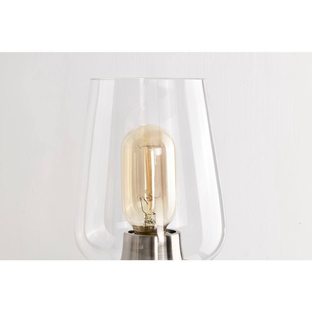Brushed Nickel 3-Light Vanity Fixture with Clear Glass Shades