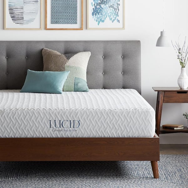 Lucid Comfort Collection 10in Plush Gel Memory Foam Tight Top Twin Xl Mattress Lucc10tx30gf The Home Depot