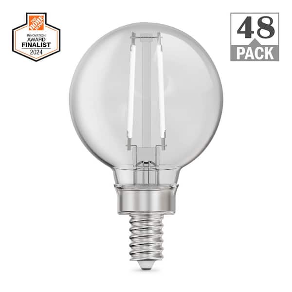 Feit Electric 40-Watt Equivalent G16.5 Globe Dimmable White Filament Clear E12 LED Vintage Edison LIght Bulb, Daylight 5000K (48-Pack)