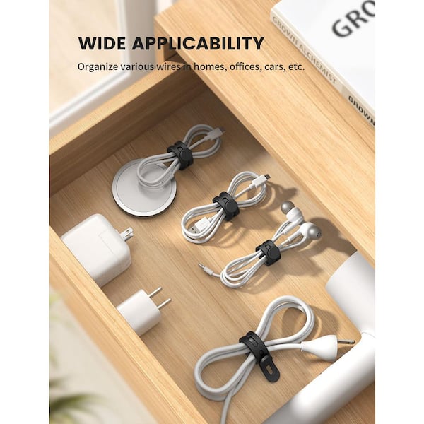 マニー　セラミックコートフック Lukyamzn Silicone Cable Ties Cord Organizer Wrap Durable Reusable