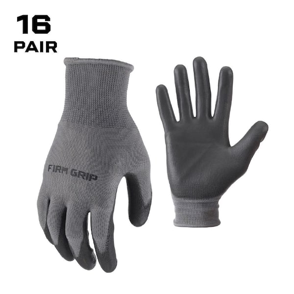Large Polyurethane Grip General Purpose Gloves (16-Pack)