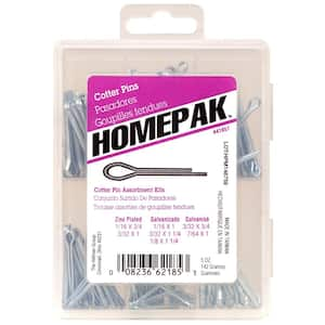 HOMEPAK Zinc Cotter Pins Assorted Kit (170-Pack)