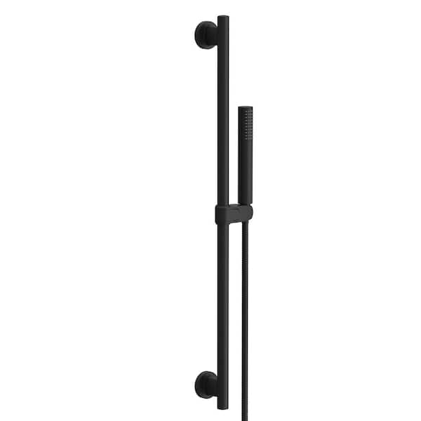 Gerber Versa 1-Spray Round Wall Bar Shower Kit with Hand Shower in Satin Black