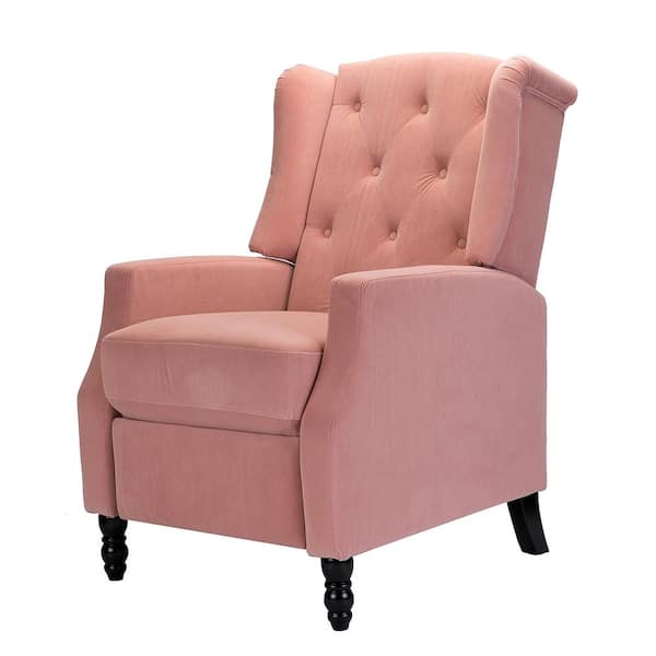 JAYDEN CREATION Carina Pink Tufted Manual Recliner