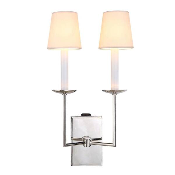 Elegant Lighting Astana 2-Light Vintage Nickel Sconce