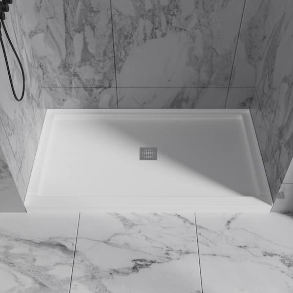 275 nana(●'ｗ'●) NANAWO 60 in. L x 32 in. W Alcove Shower Pan Base with Center