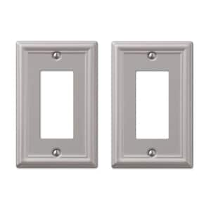 Ascher 1 Gang Rocker Steel Wall Plate - Brushed Nickel (2-Pack)