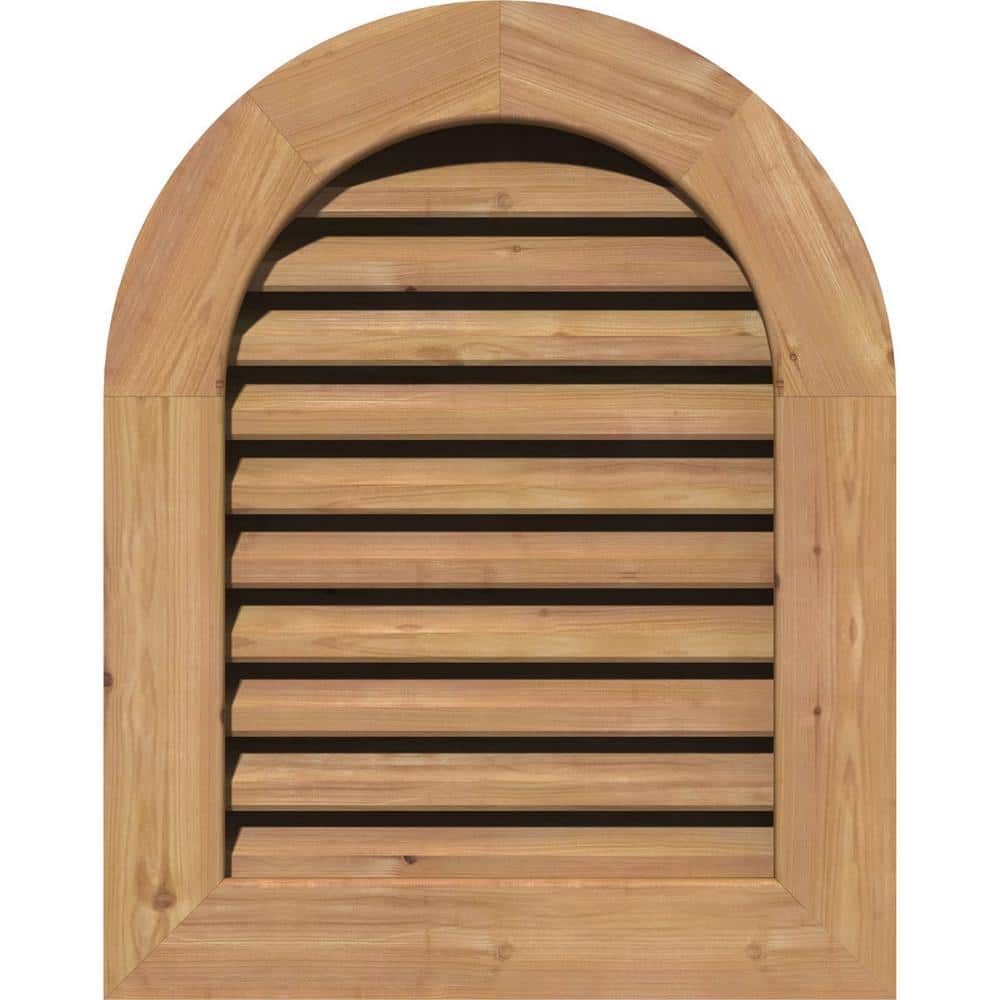31 in. x 39 in. Round Top Unfinished Smooth Western Red Cedar Wood Built-in Screen Gable Louver Vent price history on PriceWatchPro