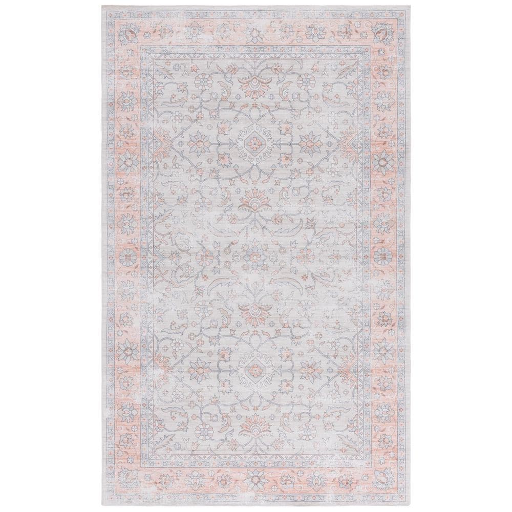 SAFAVIEH Arizona 4 ft. x 6 ft. Sage/Rust Machine Washable Distressed ...