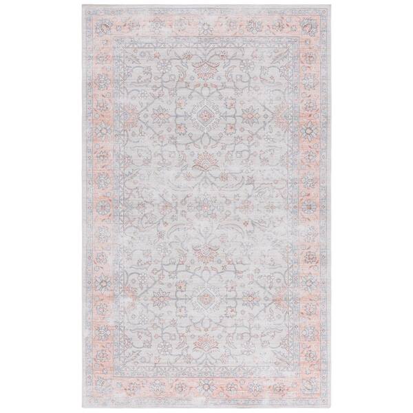 SAFAVIEH Arizona 5 ft. x 8 ft. Sage/Rust Machine Washable Distressed Faded Ornate Area Rug