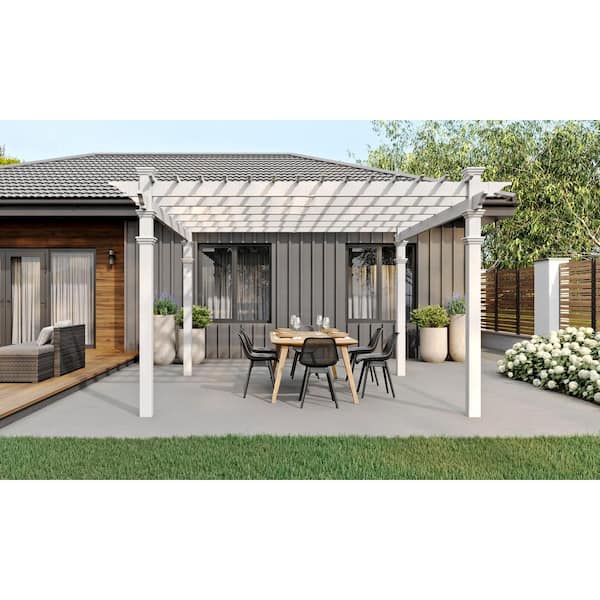 VITA 144"L x 144"W x 106"H Vinyl Regency Pergola, White, VA42055 - image 4