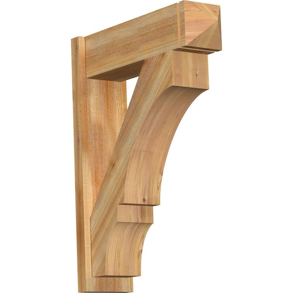 Ekena Millwork 8 in. x 36 in. x 28 in. Balboa Arts and Crafts Rough Sawn Western Red Cedar Outlooker