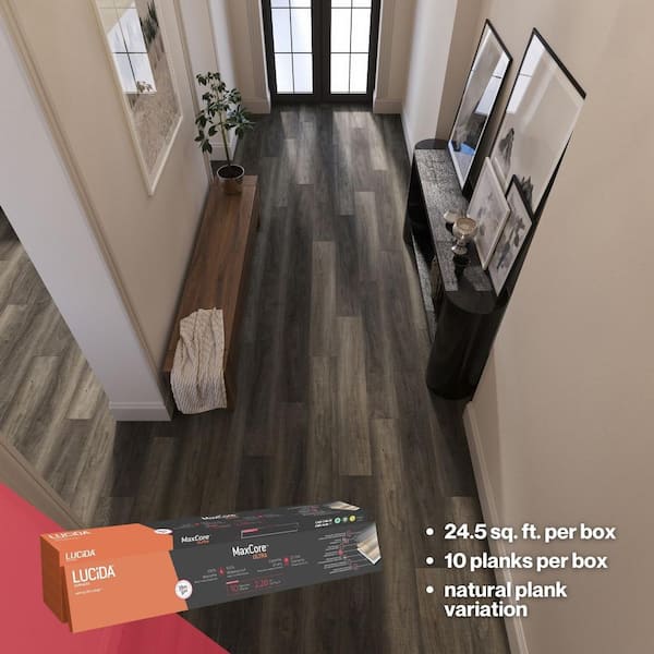 Lucida Surfaces MaxCore Obsidian 28 MIL x 7.3 in. W x 48 in. L