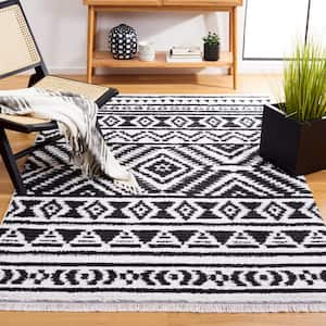 Augustine Black/Ivory 6 ft. x 10 ft. Native American Chevron Striped Area Rug