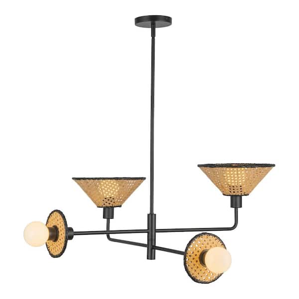 ALORA MOOD Piper 38 in. 4-Light 40-Watt Matte Black Chandelier