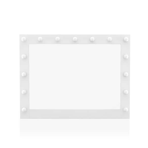 Furniture of America Crossroads 36 in. H x 47.25 in. W Rectangle White Vanity Mirror
