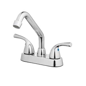 Dual-Handle Utility Faucet in Polished Chrome with Centerset Design