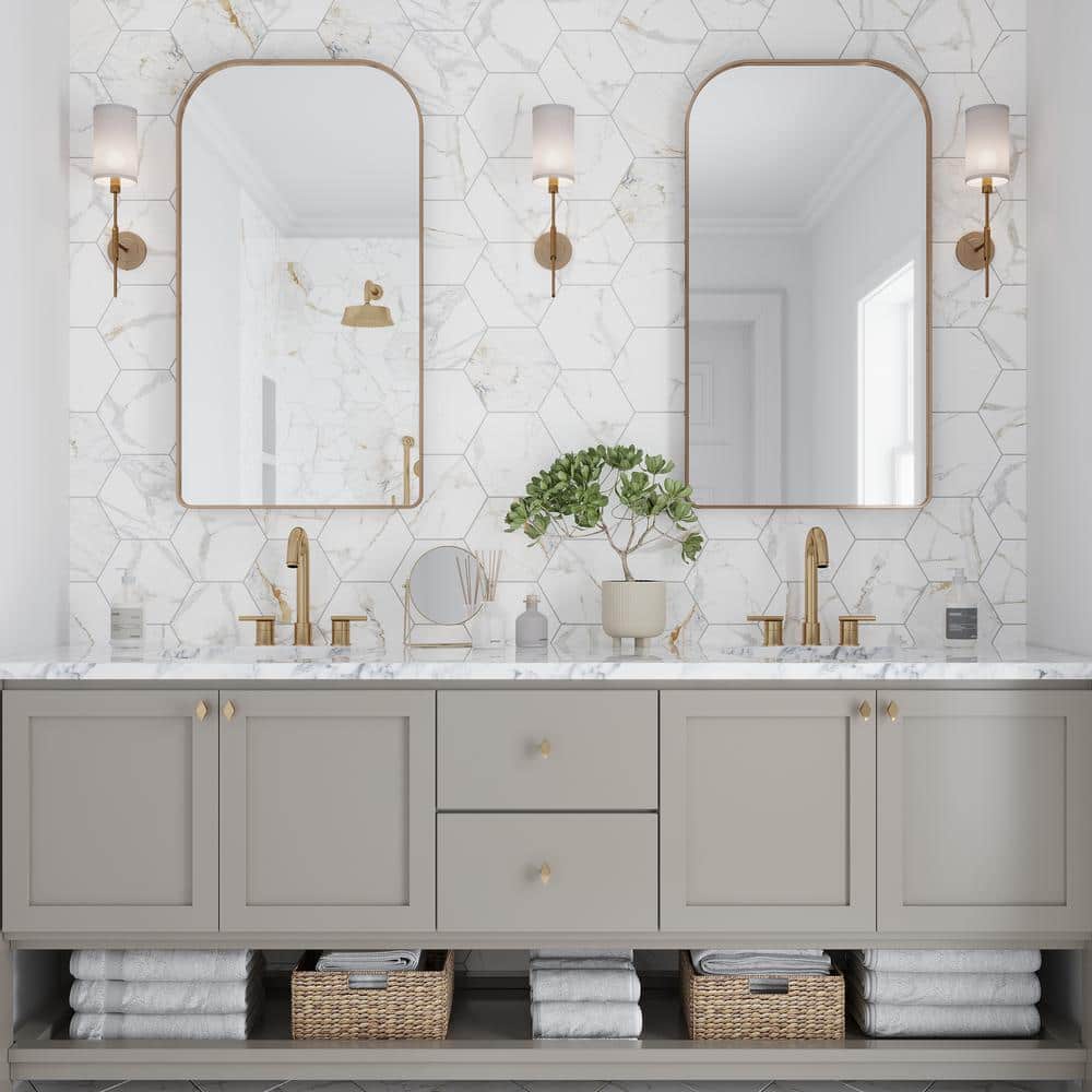 Splendor Matte White Porcelain Hexagon Tile for Wall and Floor