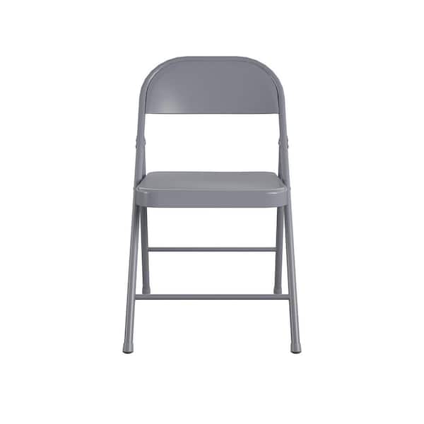 Cosco SmartFold Grey Steel Seat Folding Chair (Set of 4