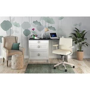 Alton 61.5 in. W x 34.5 in. H x 24 in. D Painted Bright White Shaker Simple Desk Bundle