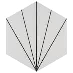 Aster Hex Blanco Encaustic 8-5/8 in. x 9-7/8 in. Porcelain Floor and Wall Tile (11.56 sq. ft. / case)