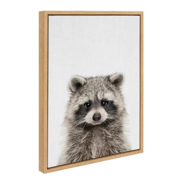 Sylvie Raccoon Color by Simon Te of Tai Prints Animals Framed Art Print 24 in. x 18 in.