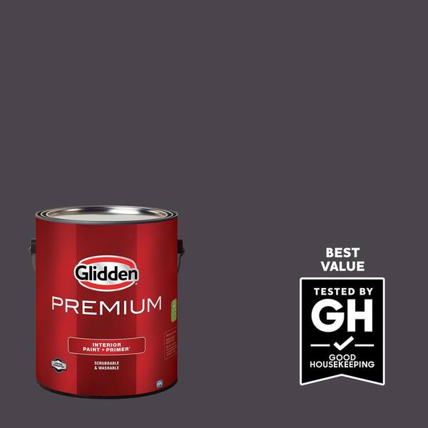Glidden Premium 1-gal. Blackhearth PPG1003-7 Semi-Gloss Interior Latex Paint