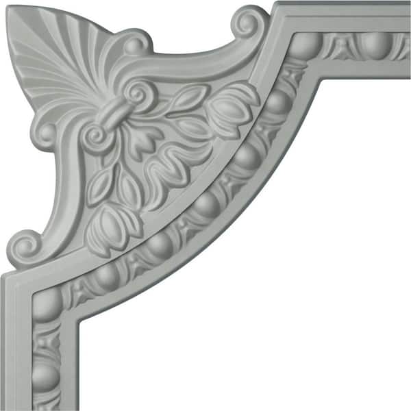 3/4 in. x 10-1/4 in. x 10-1/4 in. Urethane Raymond Egg and Dart Panel Moulding Corner (Matches Moulding PML02X00RA)