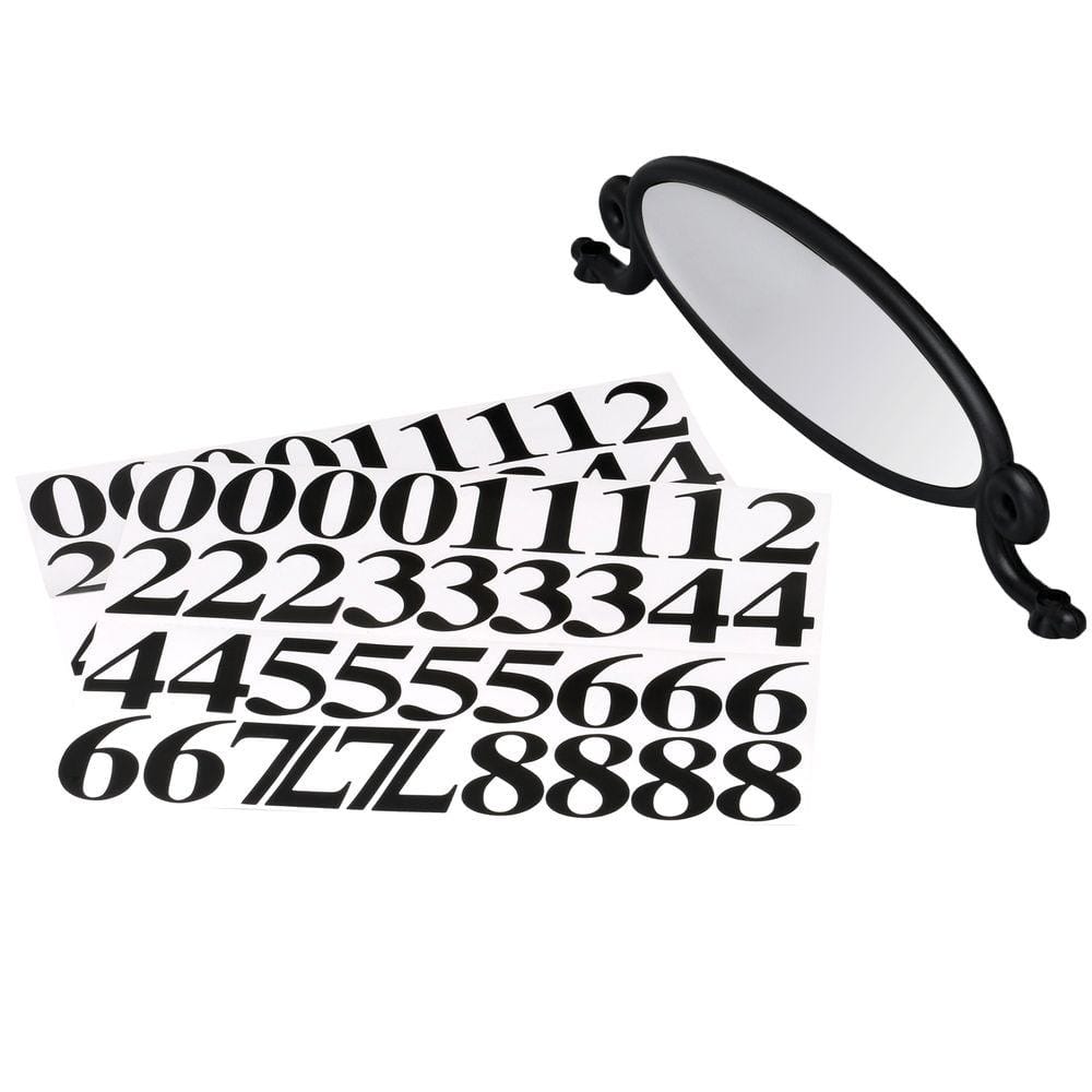 Black Oval Two-Sided Reflective Plastic Address Plaque