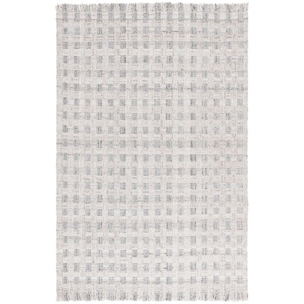 Renewal 3 ft. x 5 ft. Gray Lattice Fringe Area Rug