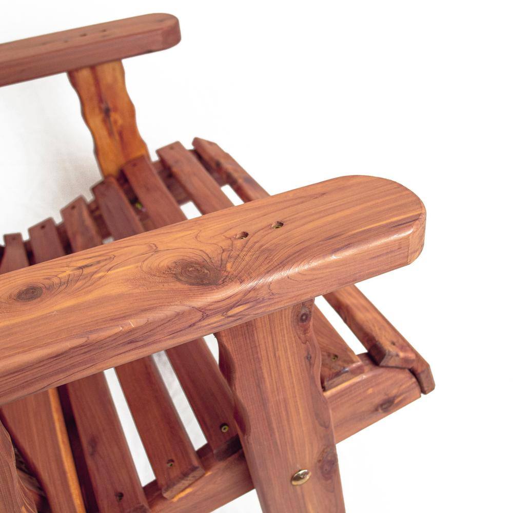 Natural Cedar Adirondack Rocking Chair with Armrests