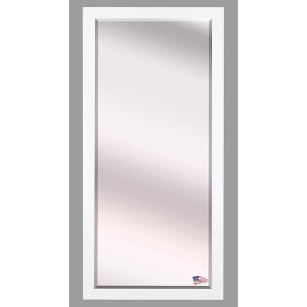 Unbranded Oversized Satin White Wood Beveled Glass Modern Mirror (71 in. H X 30.5 in. W)