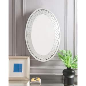 Medium Rectangle Mirrored And Faux Crystals Modern Mirror (35 in. H x 24 in. W)