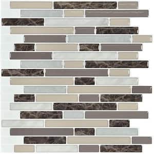 Staggered Colorful 12 in. H x 12 in. H Vinyl Peel and Stick Tile Decorative Wall Tile Backsplash (8.3 sq. ft./Pack)
