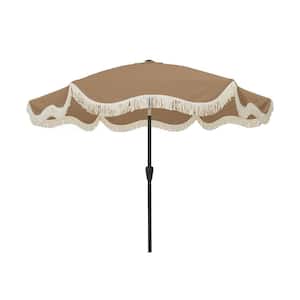 9 ft. Unique Design Crank Design Outdoor Market Umbrella in Earth Color with Full Fiberglass Rib