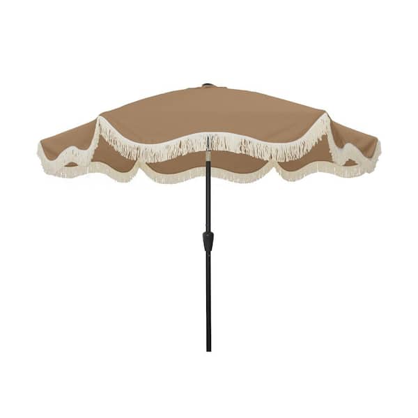 9 ft. Unique Design Crank Design Outdoor Market Umbrella in Earth Color with Full Fiberglass Rib