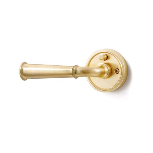 1-Piece Bath Hardware Set Included Privacy Door Handle in Brushed Gold, Interior Aluminium Alloy Handle Lever