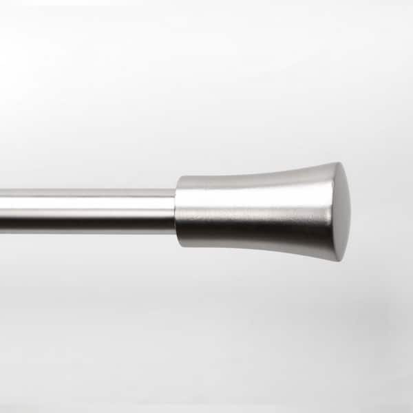 Lumi 36 in. - 66 in. Adjustable Single Curtain Rod 3/4 in. Dia. in Brushed Nickel with Cylinder finials
