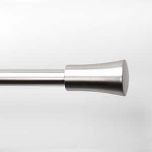 66 in. - 120 in. Adjustable Single Curtain Rod 3/4 in. Dia. in Brushed Nickel with Cylinder finials