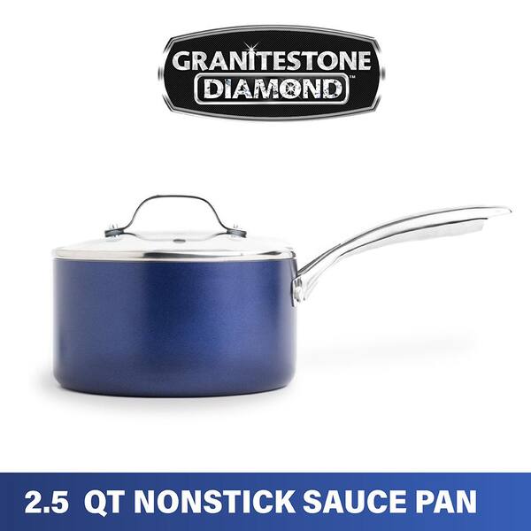 GraniteStone Diamond Granitestone Diamond Blue 5-Quart Aluminum Stock Pot  in the Cooking Pots department at