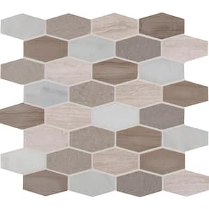 Bellagio Blend Hexagon 12 in. x 13.63 in. Honed Marble Look Floor and Wall Tile (9.7 sq. ft./Case)
