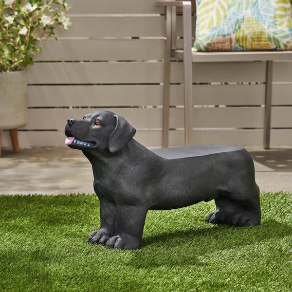 31.50" W x 8.75" D x 16.75" H MGO DOG BENCH, Outdoor Bench, Matte Black + Black, No Assembly Required