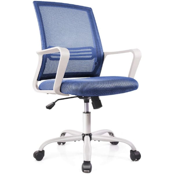 Swivel Office Chair Ergonomic Mesh High Back Chair Headrest Adjustable Blue 