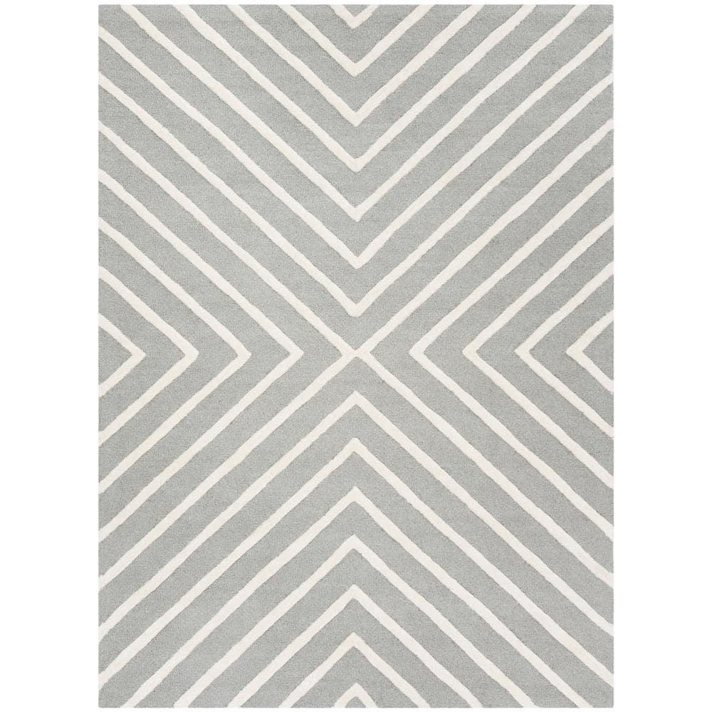 Gray Hand-Tufted Wool Kids Area Rug 5' x 7'