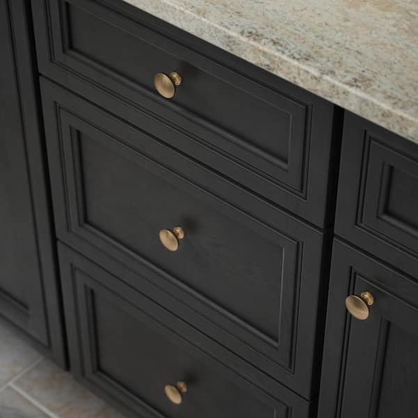 10-Pack Flat Round 1-3/16 in. (30 mm) Modern Champagne Bronze Cabinet Knobs